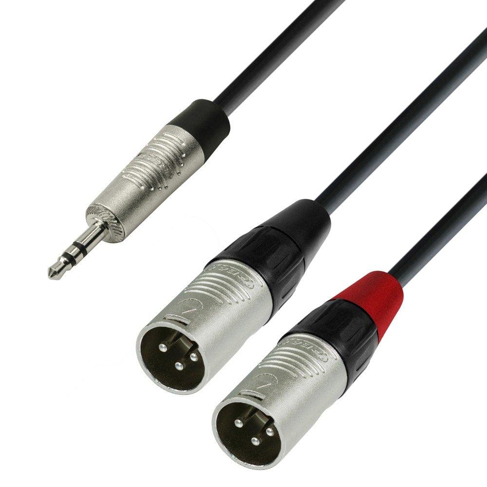 ADAM HALL K4 YWMM 0180 CAVO DA JACK STEREO 3,5mm A 2 XLR MASCHIO 1,8mt