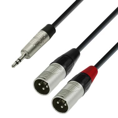 ADAM HALL K4 YWMM 0180 CAVO DA JACK STEREO 3,5mm A 2 XLR MASCHIO 1,8mt