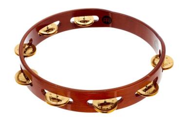 MEINL TA1B-AB 10" Traditional Wood Tambourine, Single Row, Brass Jingles