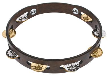 MEINL TA1VM-WB 10" Vintage Wood Tambourine, Single Row, Mixed Jingles