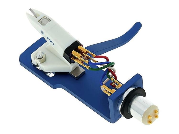 Ortofon om scratch white on sh4 blue headshell