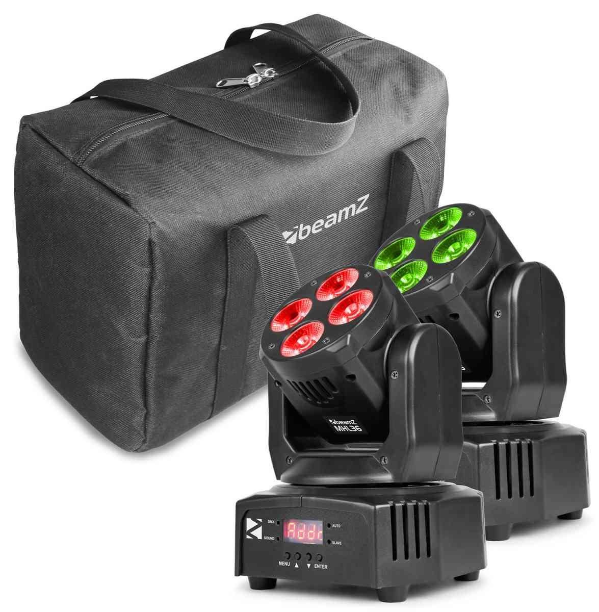 BEAMZ MHL36 Set 2xWash 4x9W 3in1 incl bag