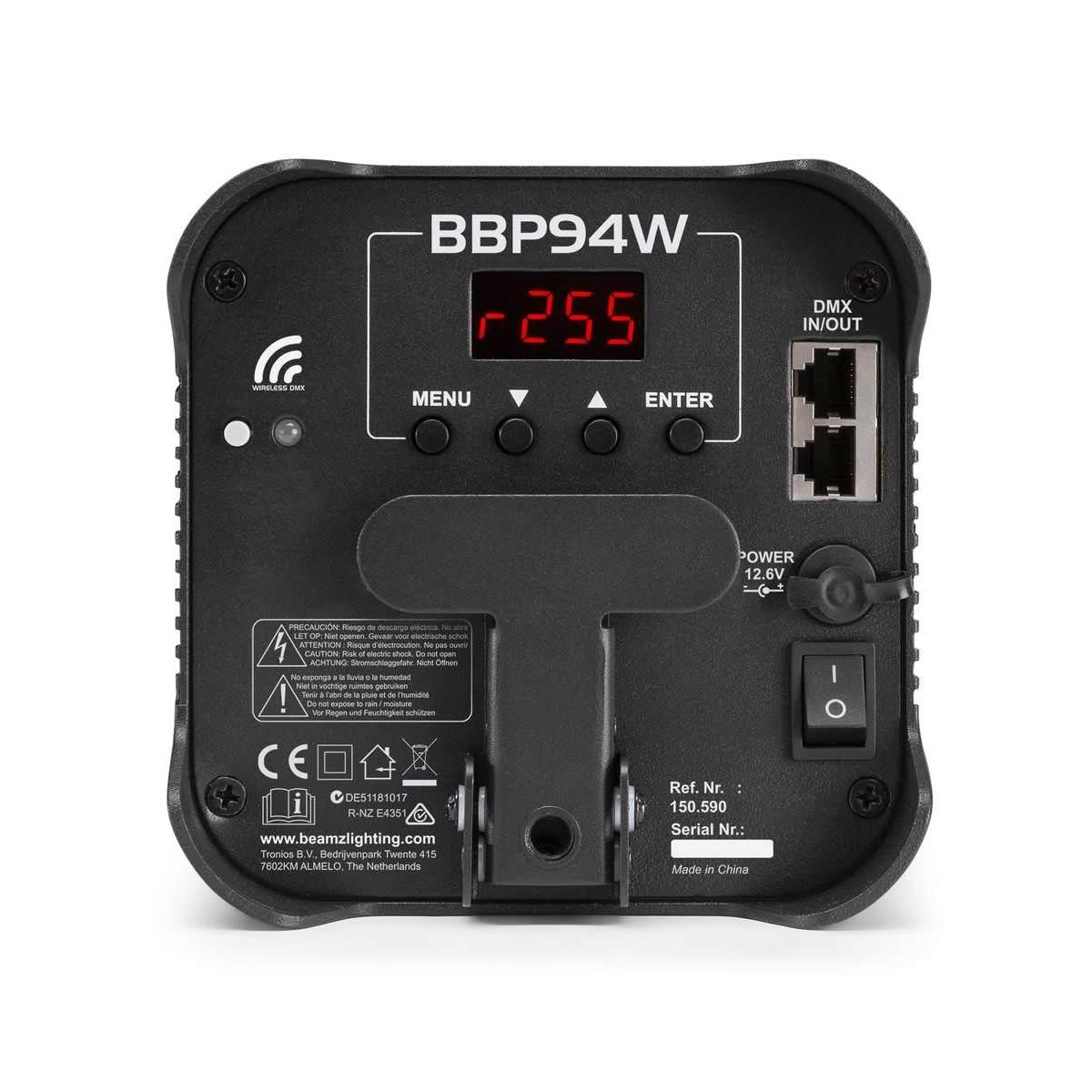 BEAMZ BBP94W Uplight 4x12W 6in1 WDMX IRC