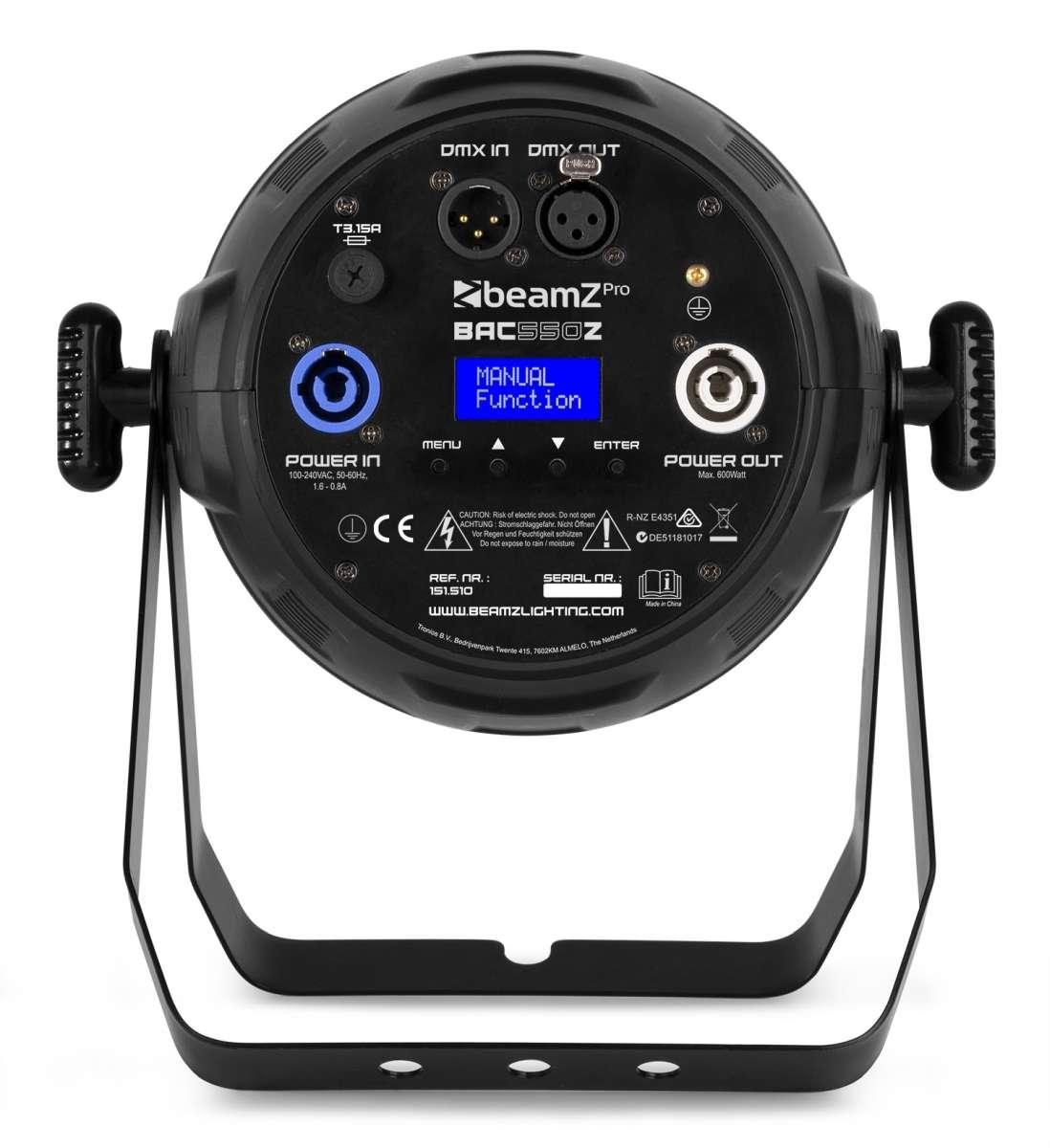 BEAMZ BAC550Z ProPar Alu Zoom 19x15W RGBW