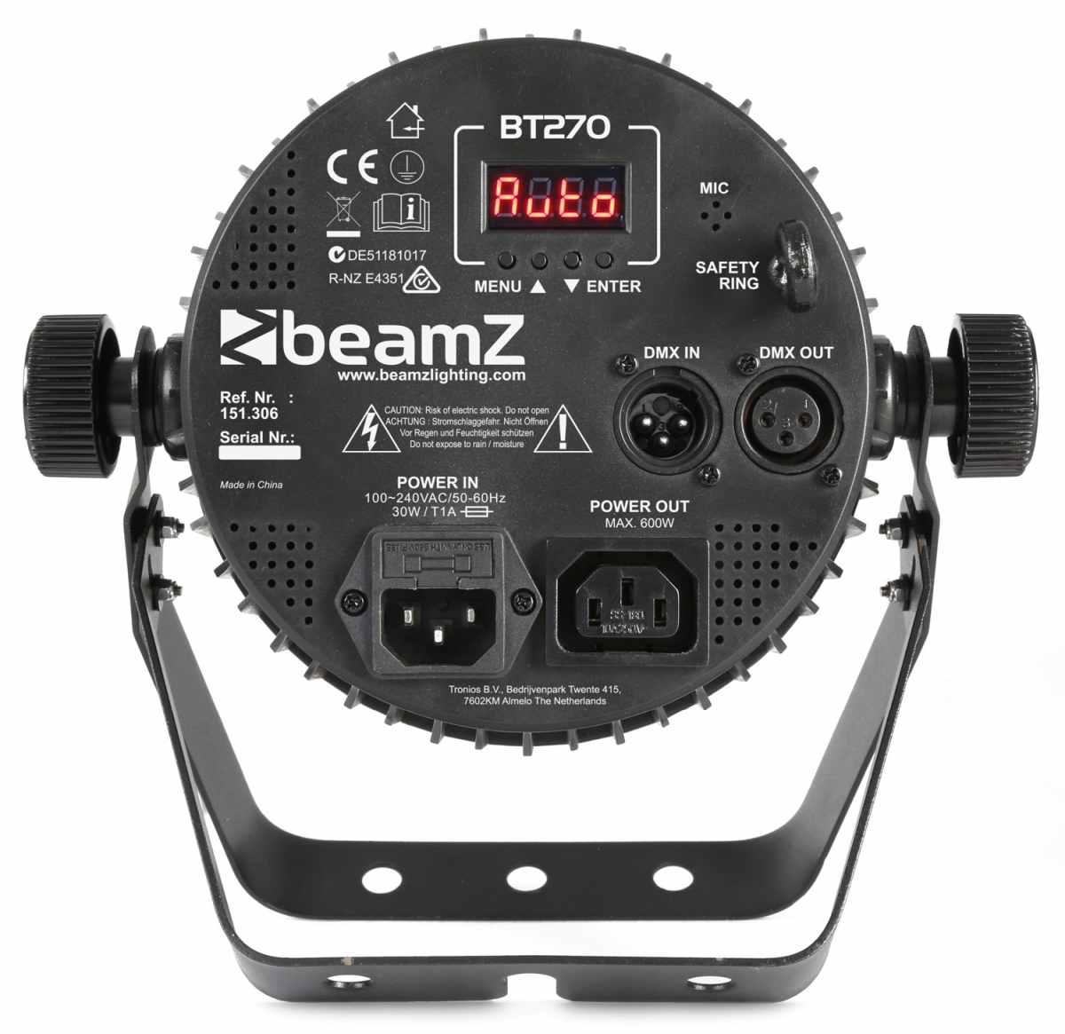 BEAMZ BT270 Flat Par 7x6W 4in1 DMX IRC