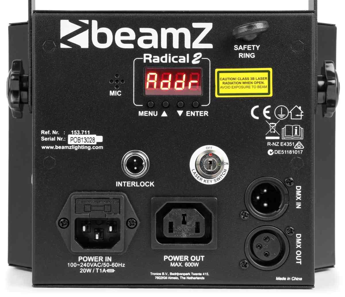 BEAMZ LED Radical II 4x3W RGBW, strobe