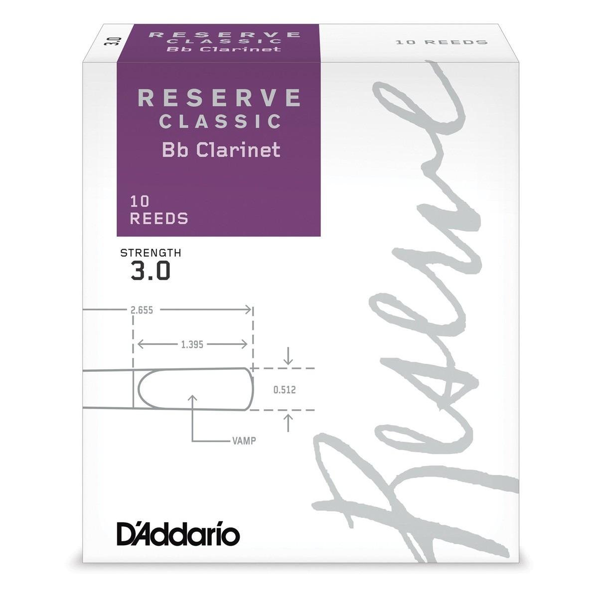 D'ADDARIO RESERVE CLASSIC 10 ANCE CLARINETTO Bb N� 3