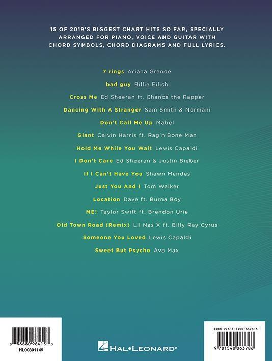 Top hits of 2019 for piano , vocal & guitar