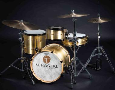 Schagerl Brass Series Jazz Kit (shell set) 18x14, 14x14, 12x08 - RAW