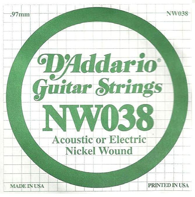 D'addario nw038 corda singola chitarra acustica / elettrica
