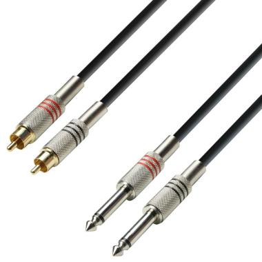 ADAM HALL K3 TPC 0300 CAVO 2RCA M / 2 JACK MONO 6.3 3mt