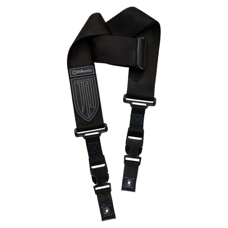 DIMARZIO DD2200JPS-BKBL J. Petrucci Signature - ClipLock Corta - nero con cuciture BLU