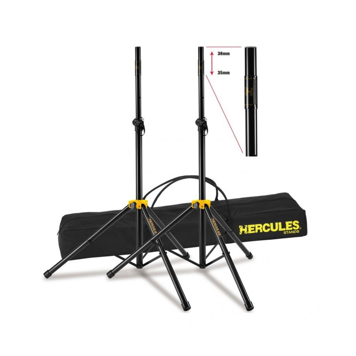 Hercules ss200bb coppia di supporti per casse con custodia