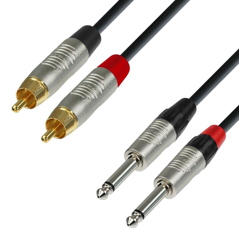 ADAM HALL K4 TPC 0060 CAVO 2 RCA M / 2 JACK MONO 6.3 0.6mt