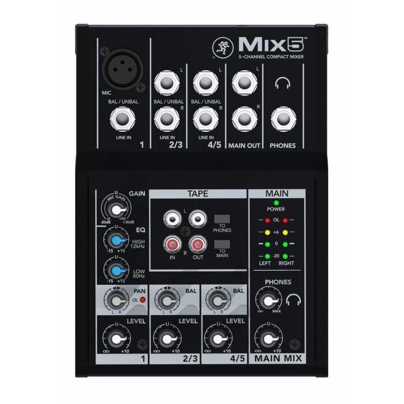Mackie mix 5 mixer compatto 5 input con 1 preamplificatore microfonici