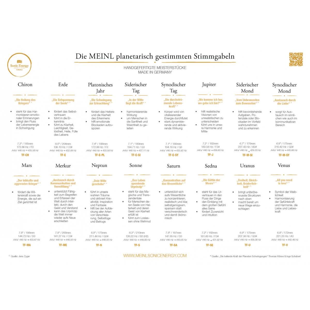 Sonic energy tf-set-16 set diapason da 16 pezzi incl. supporto