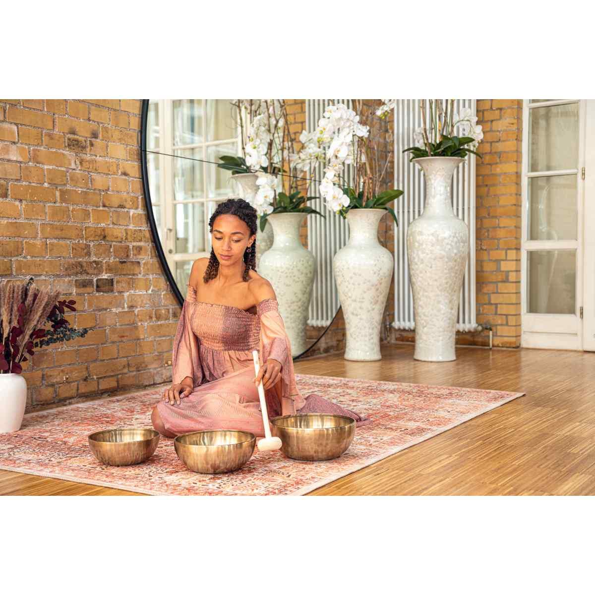 Sonic energy sb-e-5400 set campane tibetane energy therapy da 3 pezzi, 1400/1800/2200 g