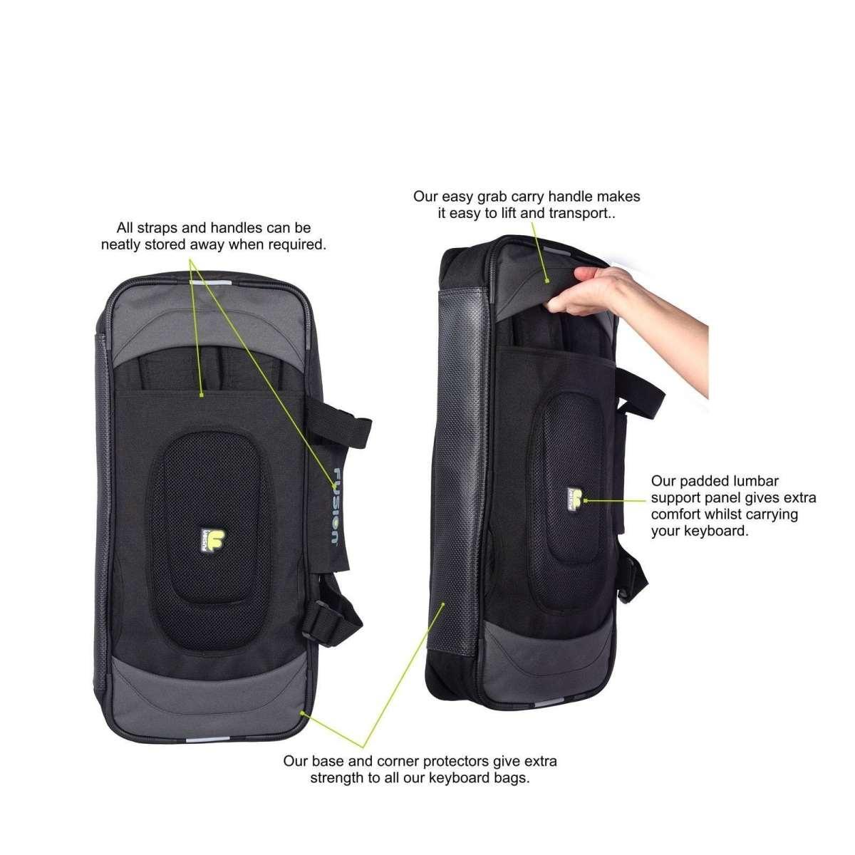 FUSION F3-14 K 1 B Custodia per tastiera 556 x 232 x 78mm con cinghie per zaino Black/Grey