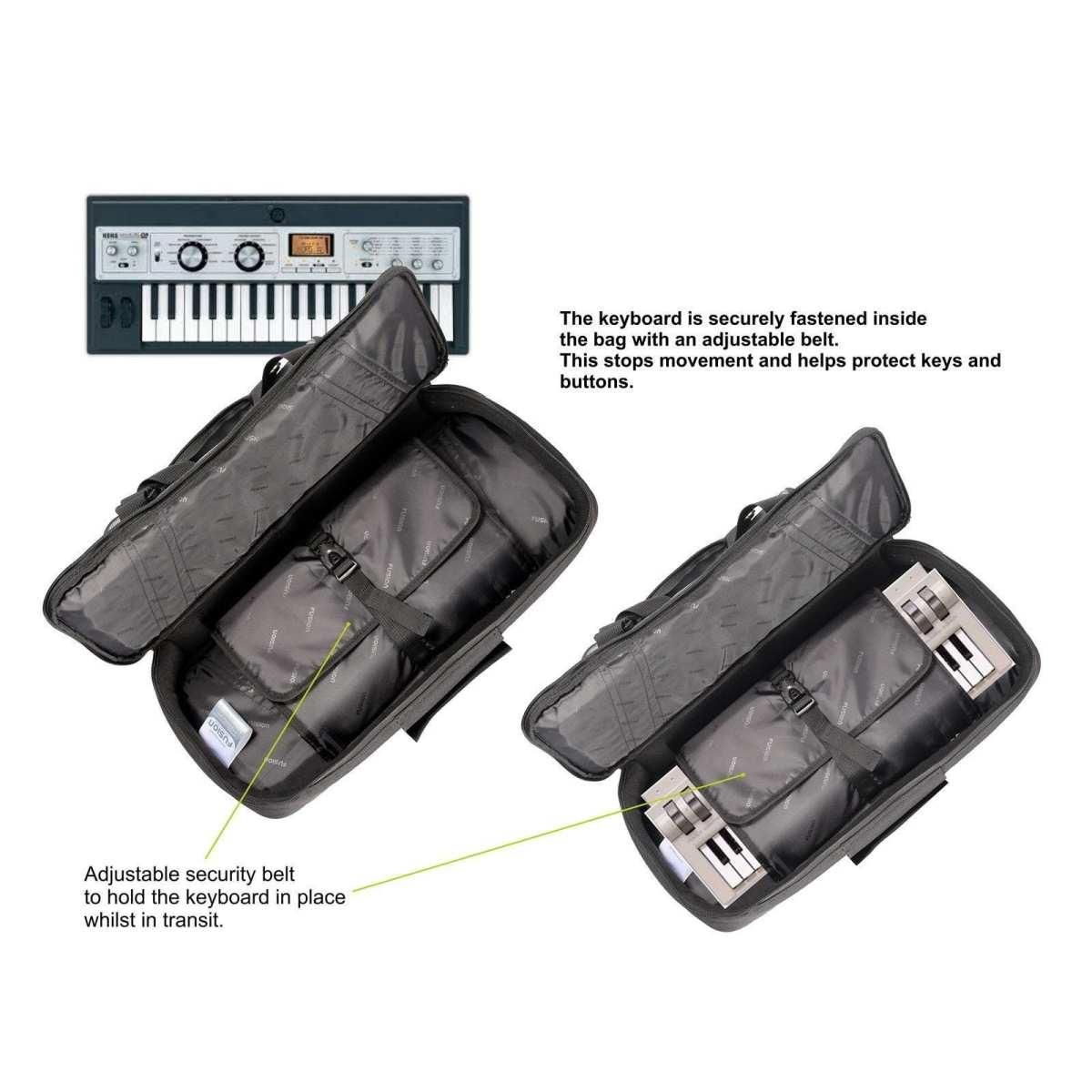 FUSION F3-15 K 2 B Custodia per tastiera 684 x 270 x 84mm con cinghie per zaino Black/Grey