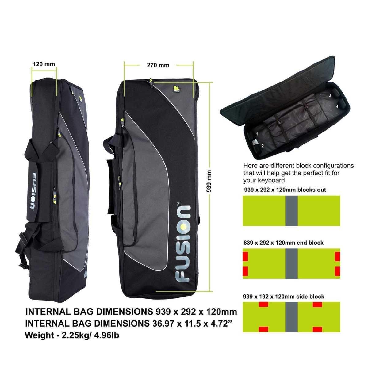 FUSION F3-16 K 3 B Custodia per tastiera 939 x 292 x 120mm con cinghie per zaino Black/Grey