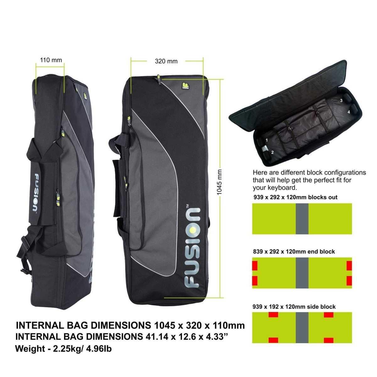 FUSION F3-17 K 4 B Custodia per tastiera 1045 x 320 x 110mm con cinghie per zaino Black/Grey