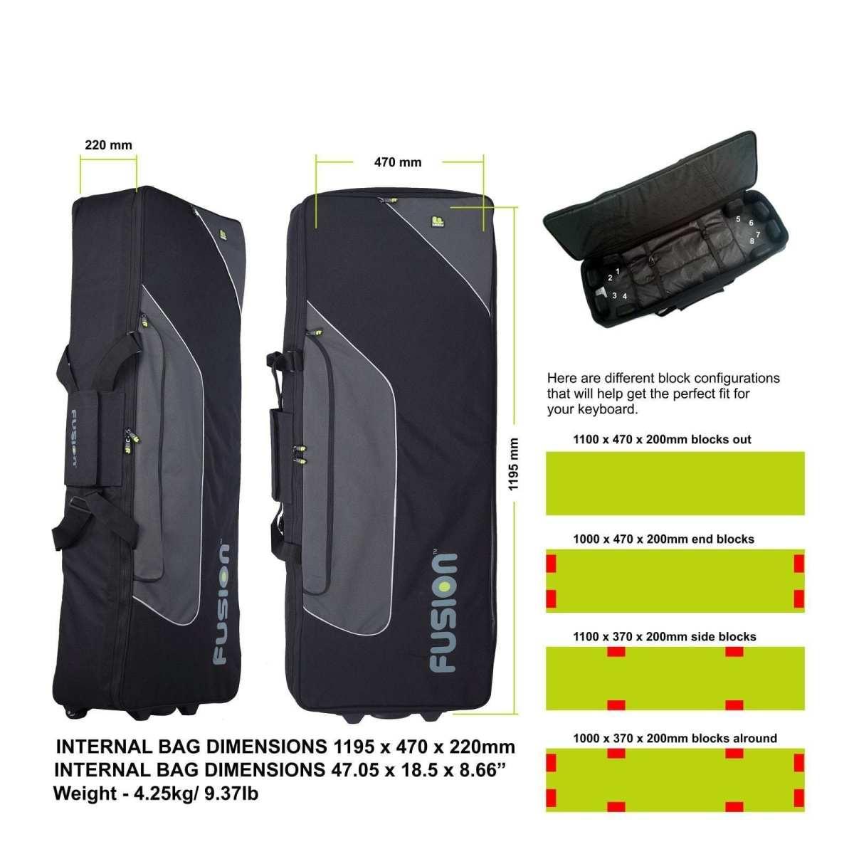 FUSION F3-23 K 10 B Custodia per tastiera 1195 x 470 x 220mm con ruote Black/Grey