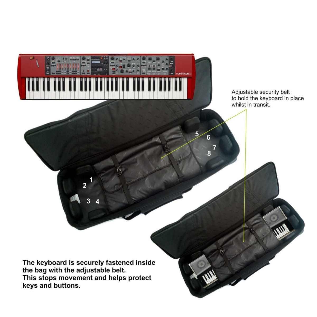 FUSION F3-25 K 12 B Custodia per tastiera 1410 x 370 x 150mm con ruote Black/Grey