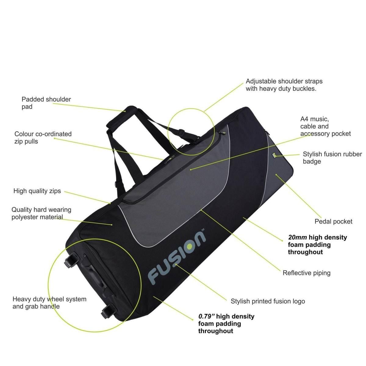 FUSION F3-26 K 13 B Custodia per tastiera 1420 x 425 x 175mm con ruote Black/Grey