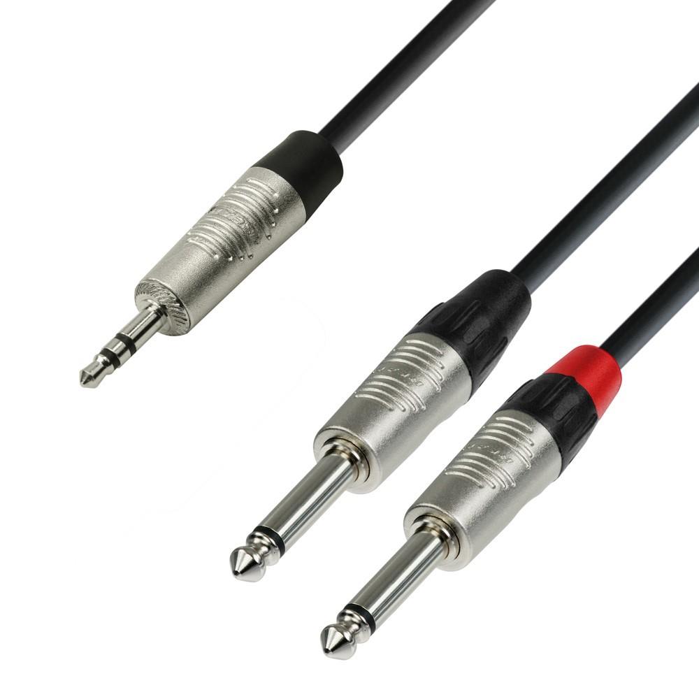 ADAM HALL K4 YWPP 0150 CAVO REAN JACK STEREO 3,5mm / 2 JACK MONO 6,3mm 1,5