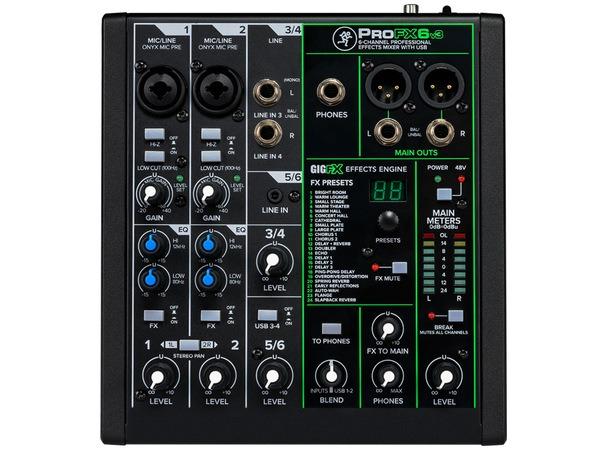 Mackie profx6v3 mixer usb 6 canali con effetti professionali