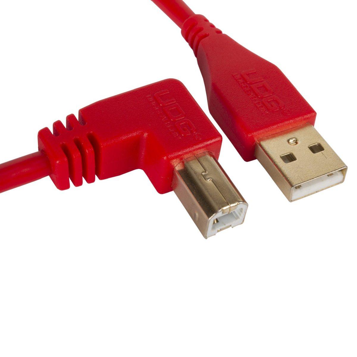 Udg u95004rd - ultimate cavo usb 2.0 a-b red angled 1m