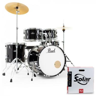 PEARL ROADSHOW STANDARD RS505C/C31 JET BLACK BATTERIA ACUSTICA CASSA 20" + HARDWARE E PIATTI SABIAN