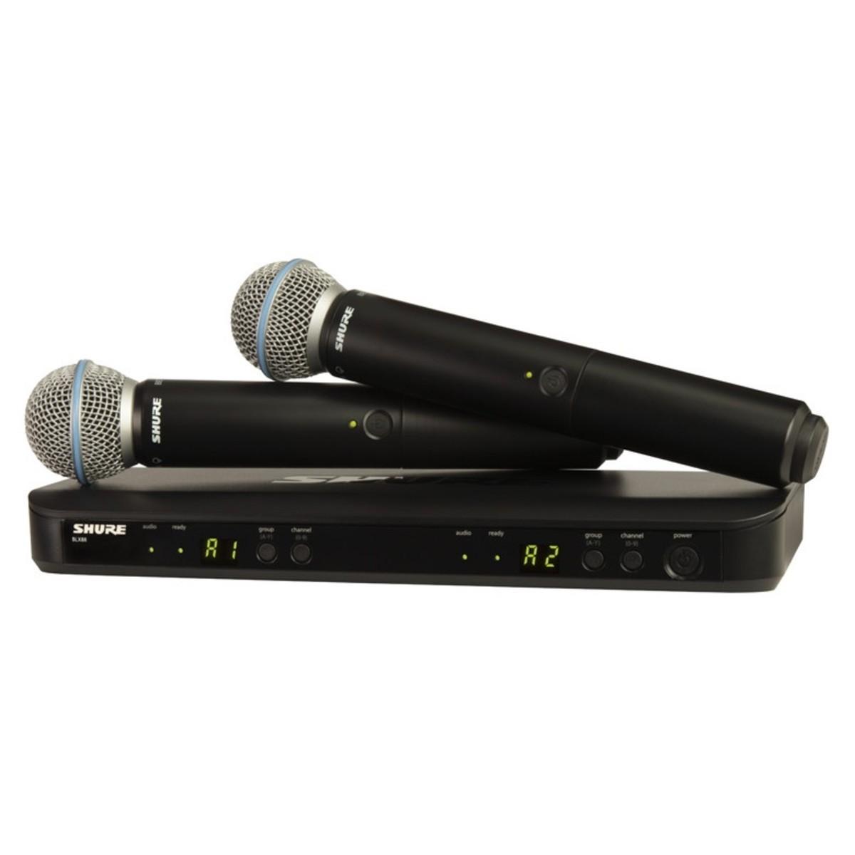 SHURE BLX288E-B58 Ricevitore, 2x trasmettitori a gelato, 2x BETA58. (M17)