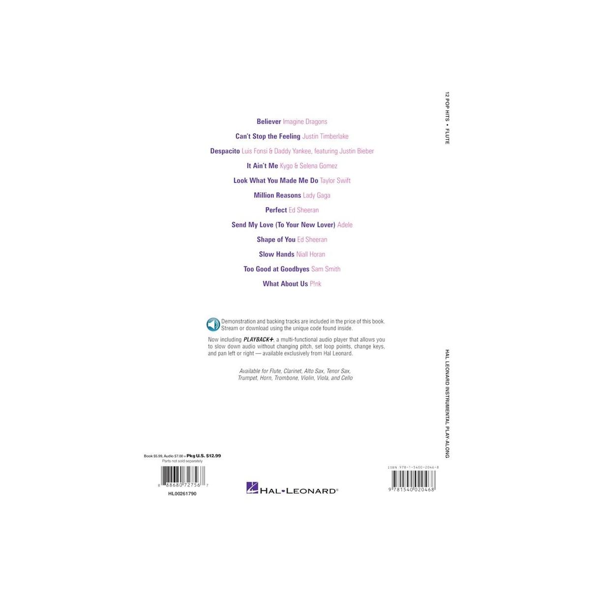 12 pop hits per flauto