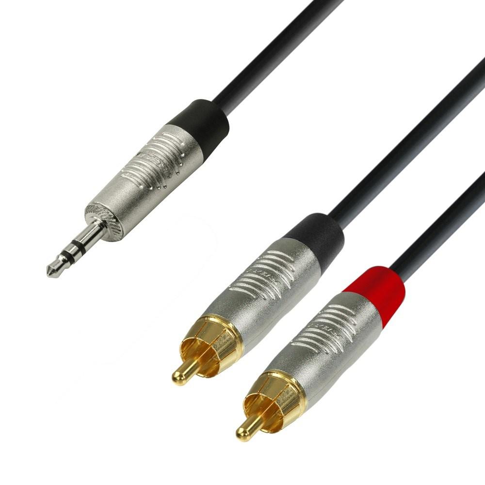 ADAM HALL K4 YWCC 0090 CAVO REAN MINI JACK STEREO/ 2 x RCA maschio 0,9 m