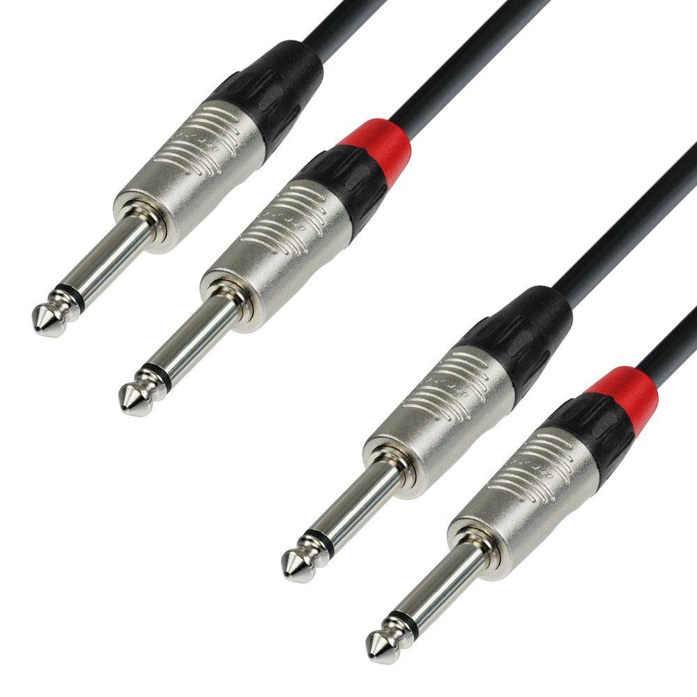 ADAM HALL K4 TPP 0090 CAVO REAN 2 JACK MONO 6,3mm / 2 JACK MONO 6,3mm 0,9mt