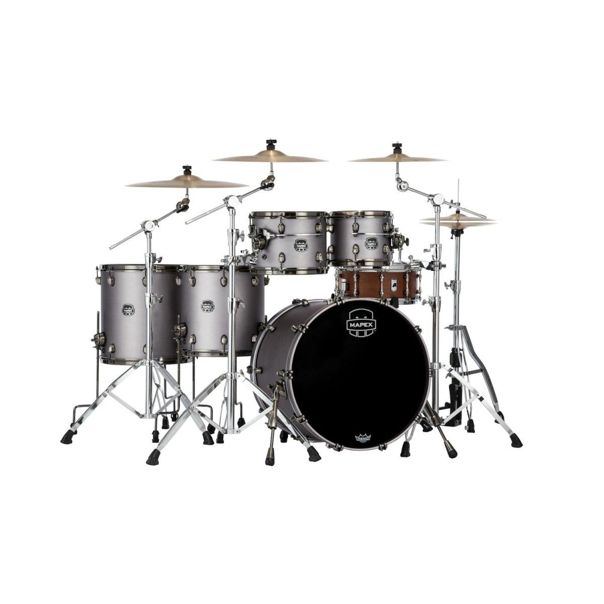 Mapex se628xbbpg batteria saturn evo 5 pezzi gun metal grey