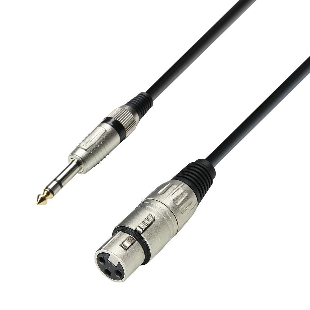 ADAM HALL K3 BFV 0600 Cavo Microfono XLR femmina a Jack stereo da 6,3 mm 6 m