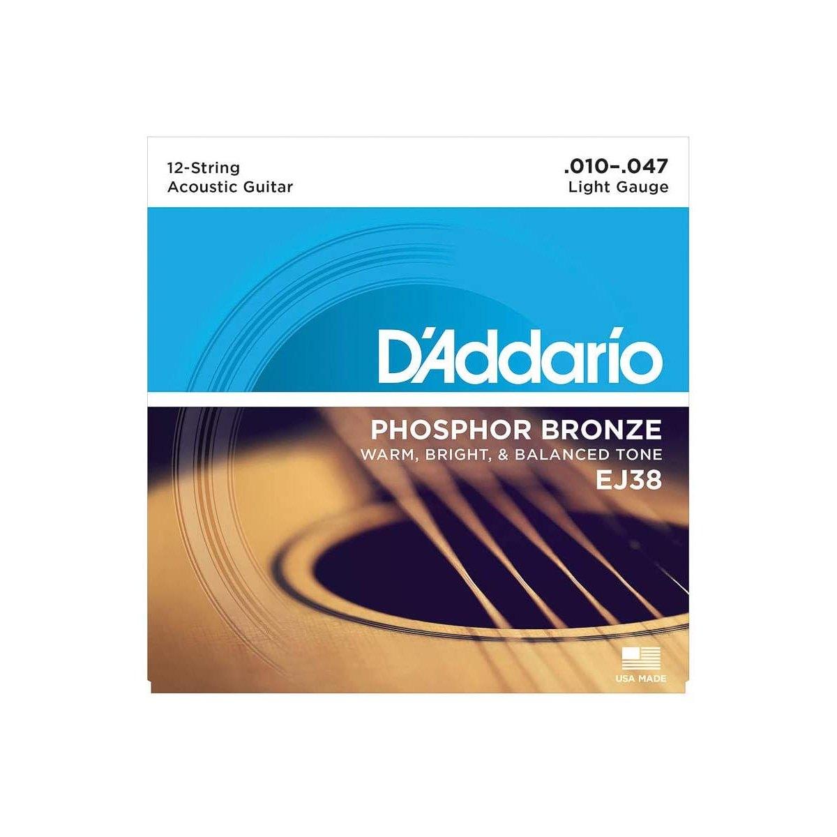 D'addario ej38 set corde chitarra acustica 12 corde