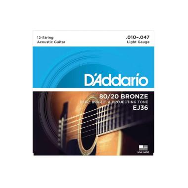 D'addario ej36 set corde chitarra acustica 12 corde