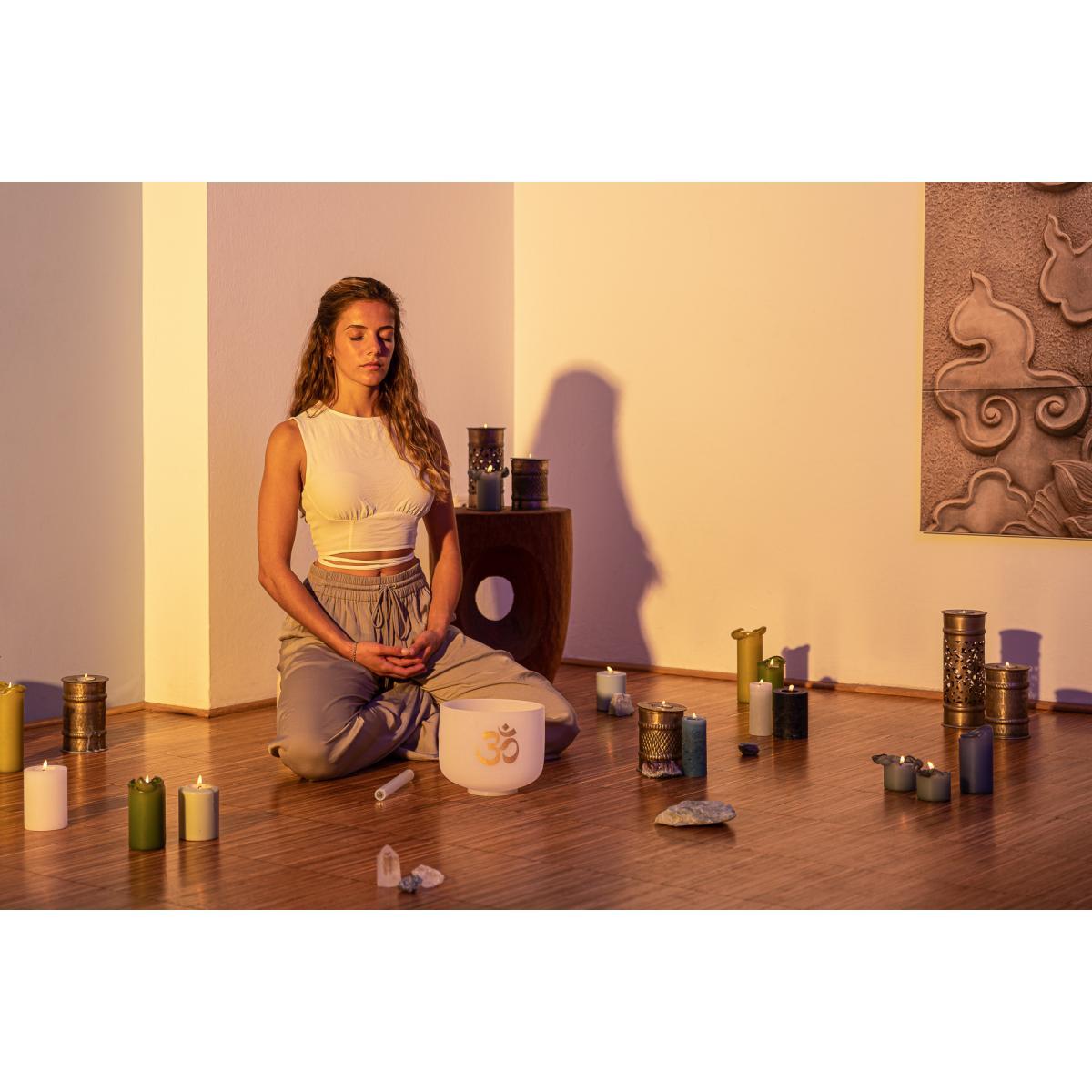 Sonic energy csbrm asta per campana tibetana media in cristallo rivestita in silicone