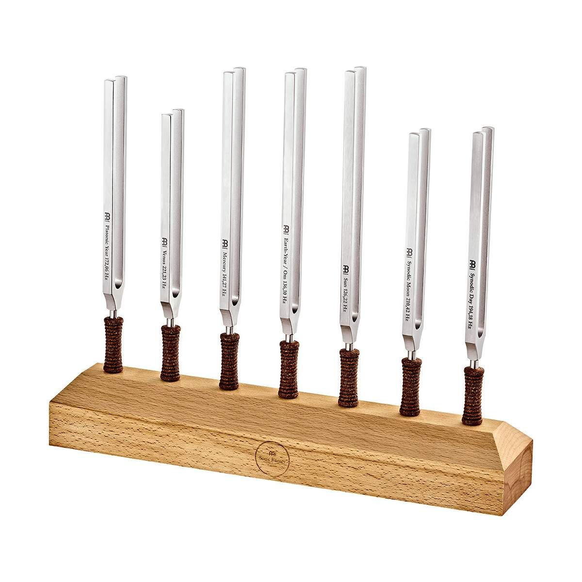 Sonic energy ttf-set-cha-7 set chakra con diapason per terapia planetaria da 7 pezzi, incl. supporto