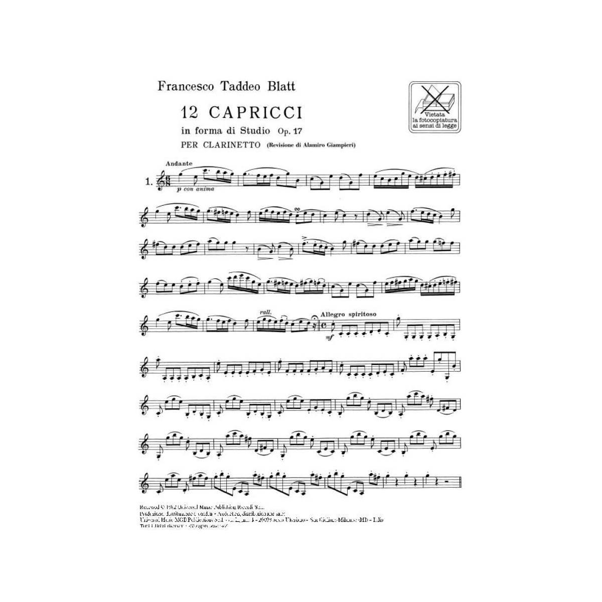 12 capricci in forma di studio op.17 blatt 27