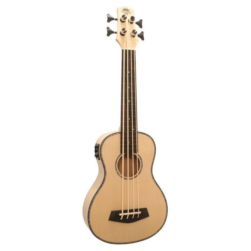 Iki bass fb4 fretless ukulele basso in acero fiammato