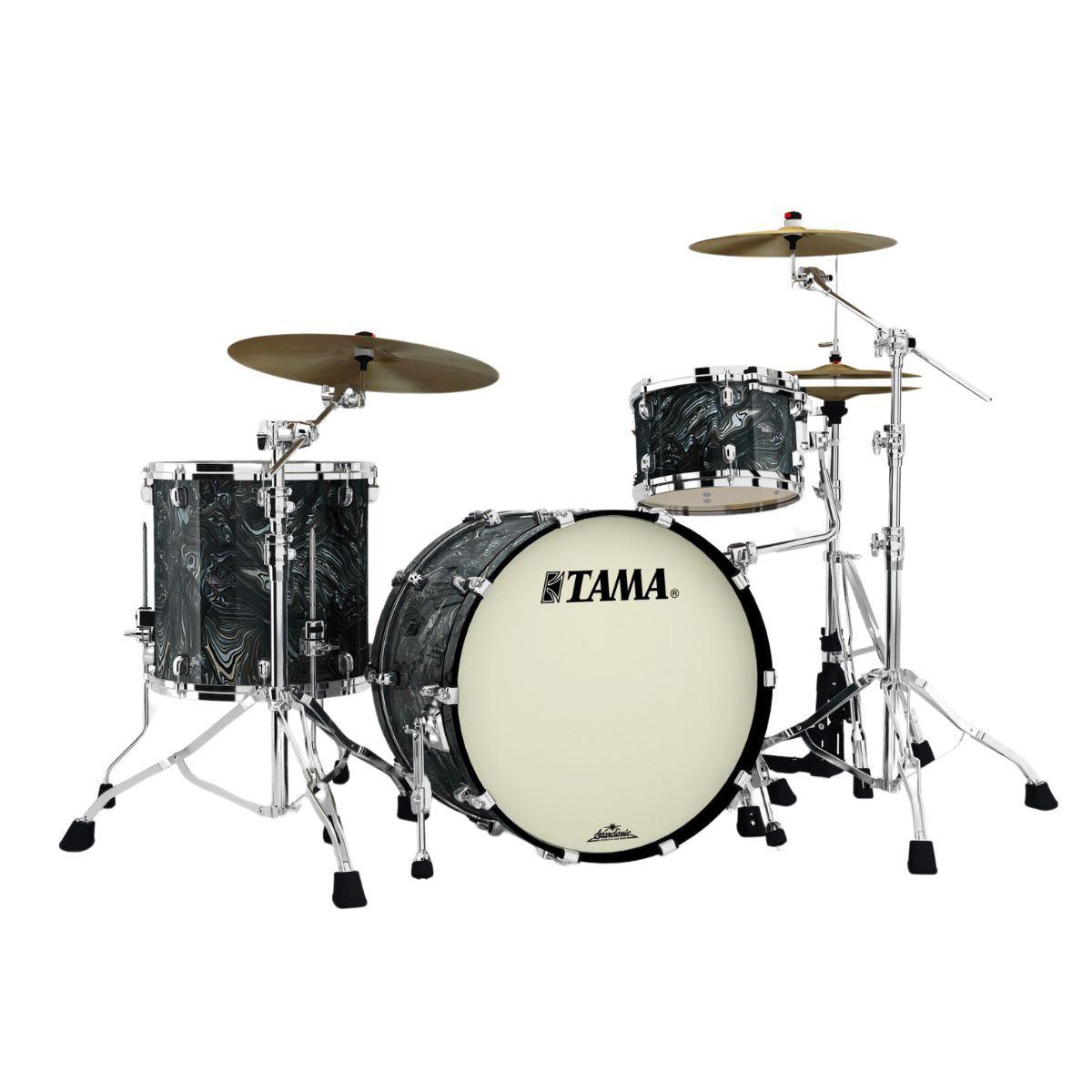 TAMA MR32CZS-CCL Starclassic Maple 3-pezzi shell pack cassa 22, Chrome Shell Hardware CHARCOAL SWIRL