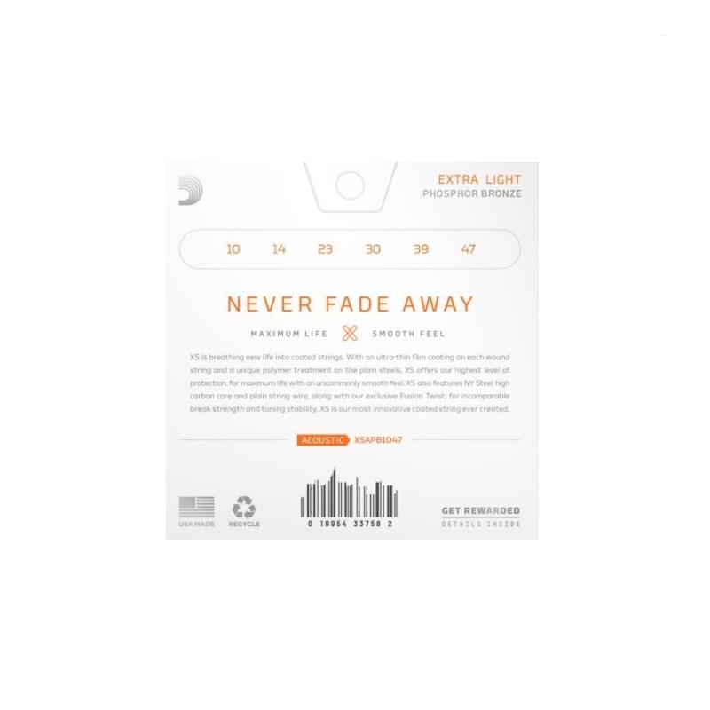 D'addario xsapb1047 set di corde per chitarra acustica phosphor bronze