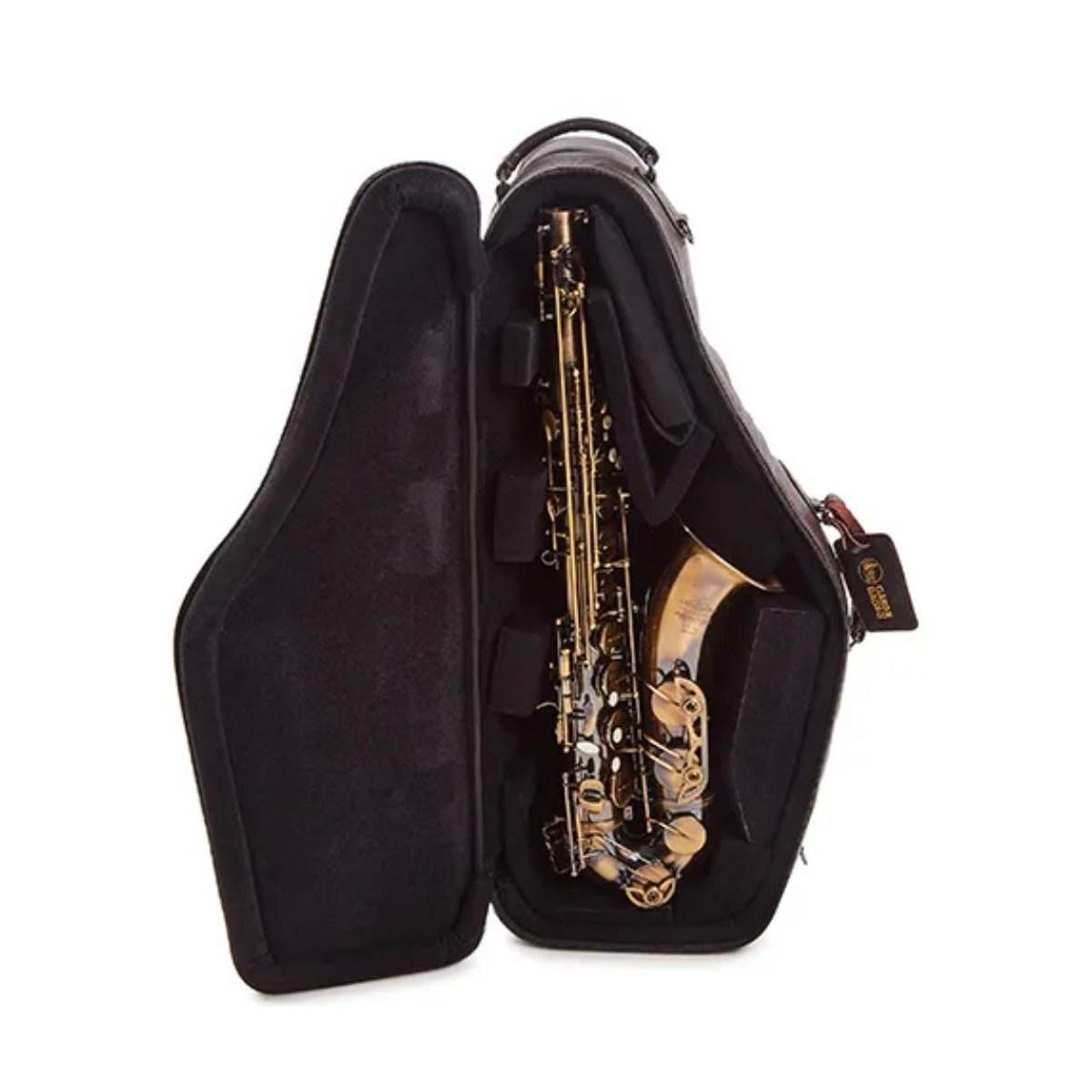 Gard 104c-mldb compact custodia in pelle marrone per sax alto