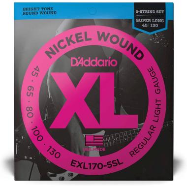 D'addario exl170-5 super long set di corde per basso elettrico 45/130