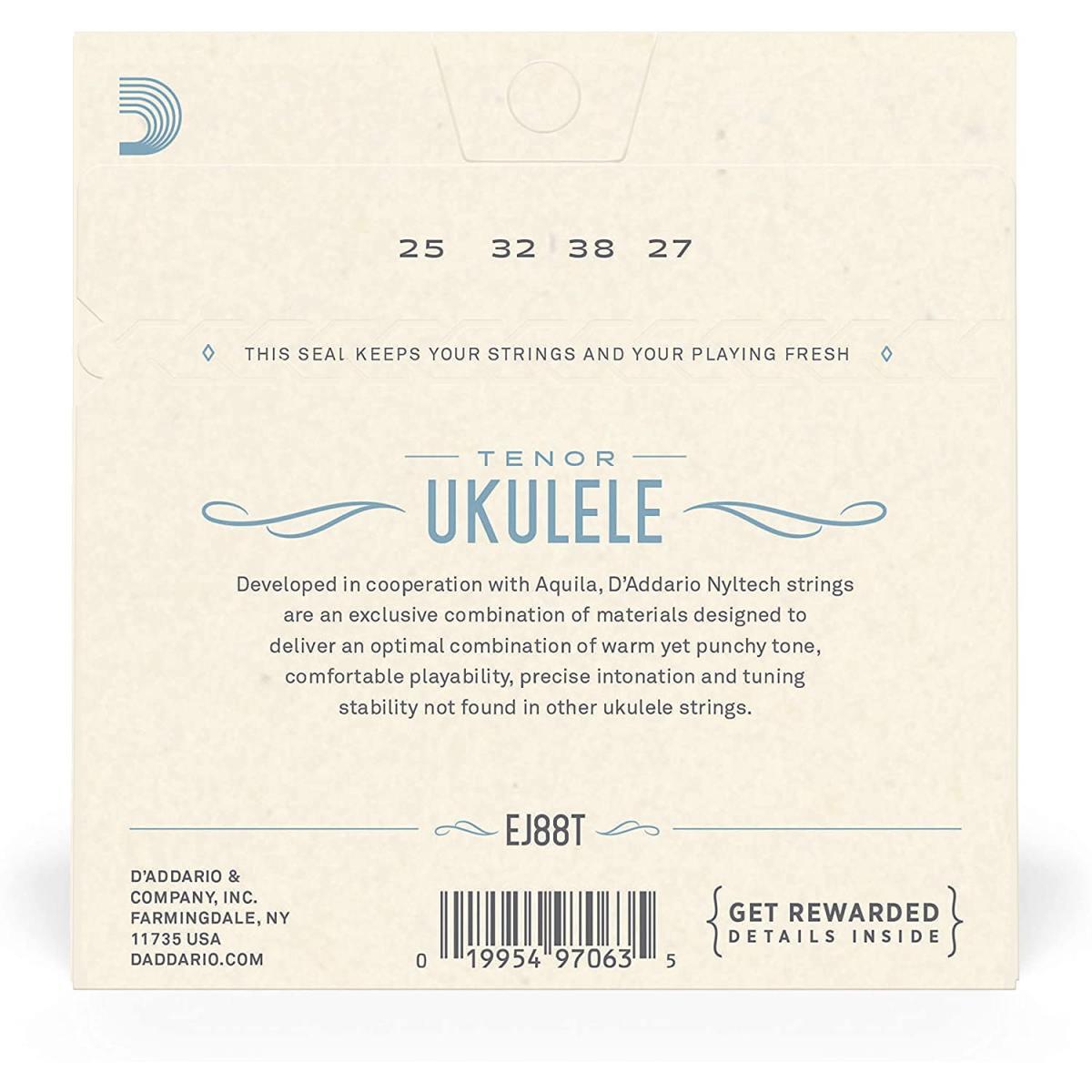 D'addario ej88t muta di corde per ukulele tenore