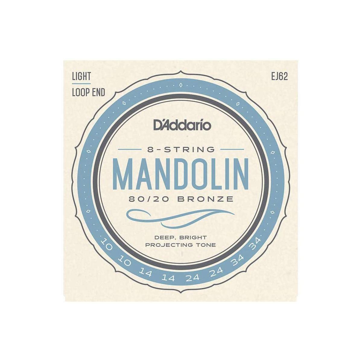 D'addario ej62 muta di corde per mandolino light loop end